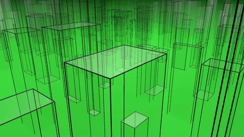 Abstract City Background in Green Stock Footage 76699181