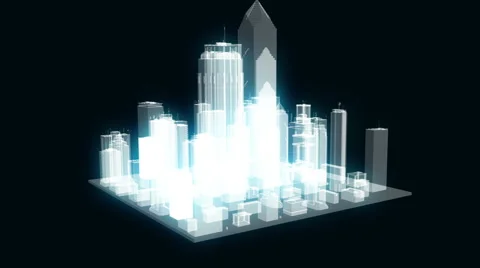 Abstract city element or buildings in wireframe or line stile Stock Footage 57728985