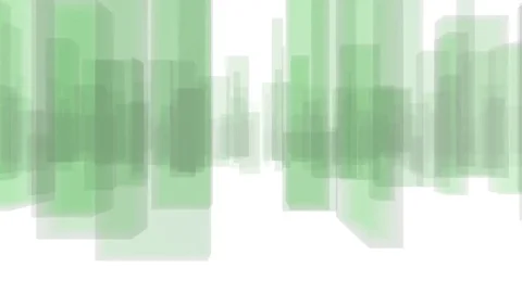 Abstract City Flythrough Background in Green Stock Footage 76900447