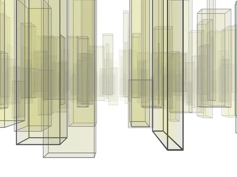 Abstract City Flythrough Background in Yellow Stock Footage 76911205