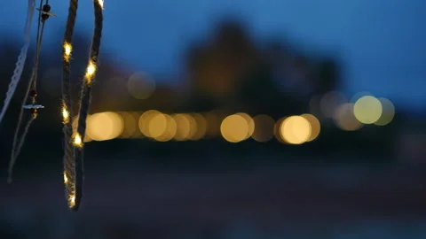 Abstract city lights creating beautiful bokeh at night Stock Footage 340339780