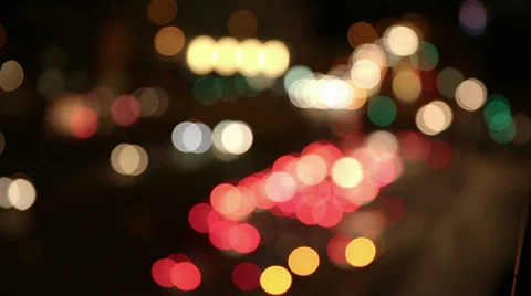 Abstract city lights at night Stock Footage 33403215