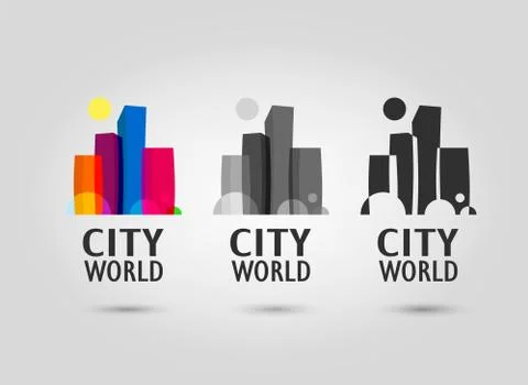 Abstract City Logo flat Stock Illustration
