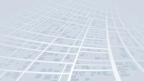 Abstract city map blends delicate urban grids with topographic lines. Stock Illustration