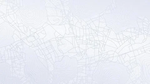 Abstract city map blends delicate urban grids with topographic lines. Minimal Stock Illustration