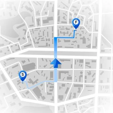 Abstract city map. GPS and navigation concept. Travel route. Print with town  Stock Illustration