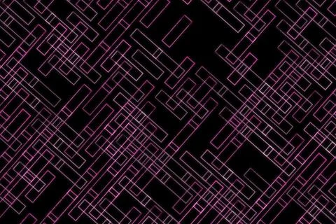 Abstract city map with lines and dots on black background Stock Illustration