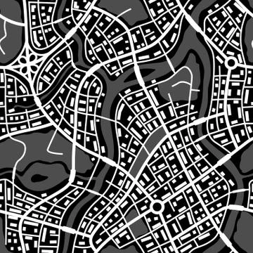 Abstract city map seamless pattern. Stock Illustration