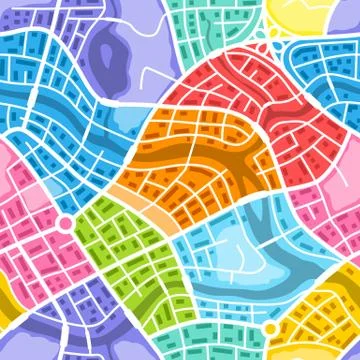 Abstract city map seamless pattern. Stock Illustration