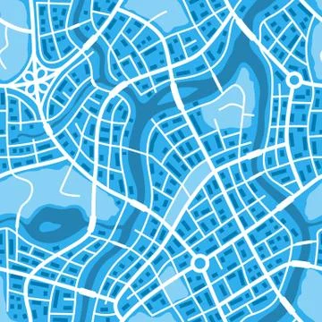 Abstract city map seamless pattern. Stock Illustration