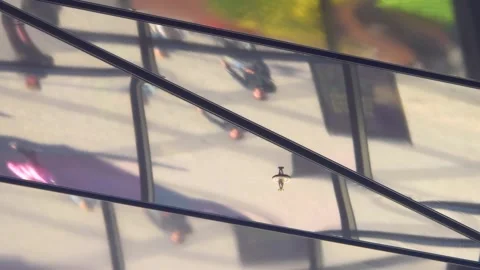 Abstract city reflection in glass Stock Footage 337800645