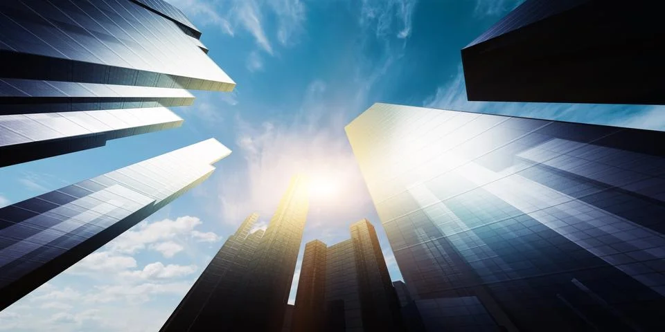 Abstract city scene 3d rendering Stock Illustration