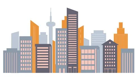 Abstract city skyline, geometric pattern 库存插图
