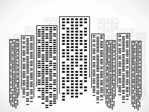 Abstract city of skyscrapers. Silhouette of megacity. Vector background Stock Illustration