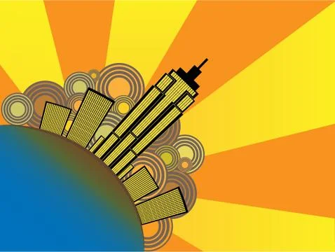 Abstract City Vector Illustration Stock Illustration