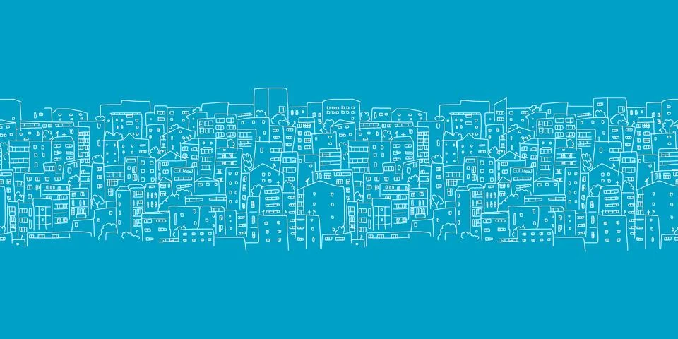Abstract cityscape background, seamless pattern for your design Stock Illustration