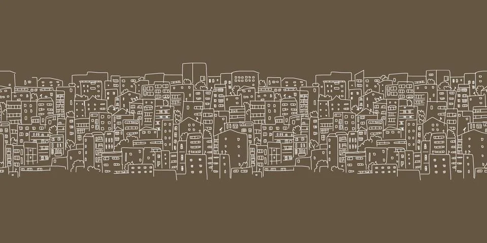 Abstract cityscape background, seamless pattern for your design Stock Illustration