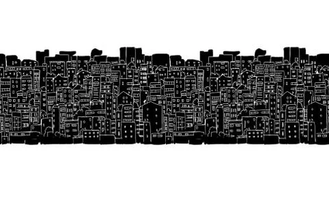 Abstract cityscape background, seamless pattern for your design Stock Illustration