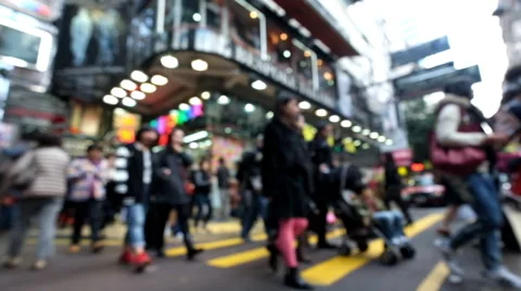 Abstract cityscape blurred background. Hong Kong Stock Footage 48786300