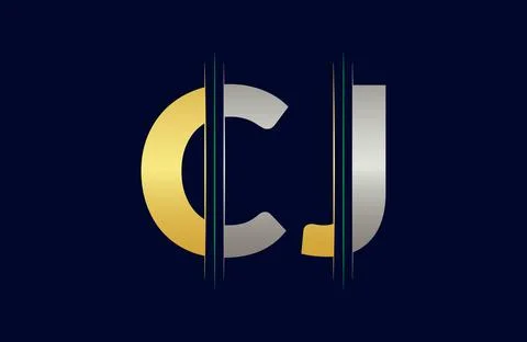 Abstract CJ letter logo design template. Vector Logo Illustration. Stock Illustration