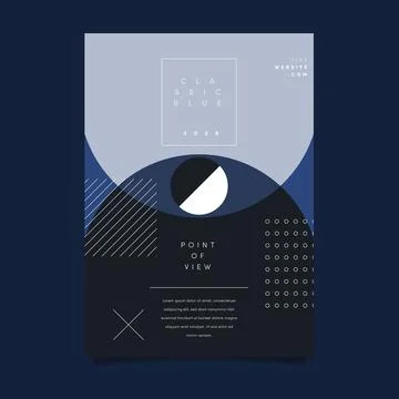Abstract classic blue poster template Stock Illustration