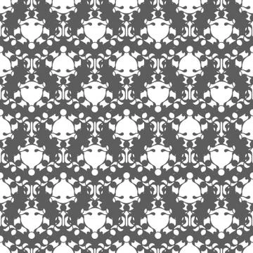 Abstract classical monochrome seamless pattern. Gray and white colors. Vector Stock Illustration