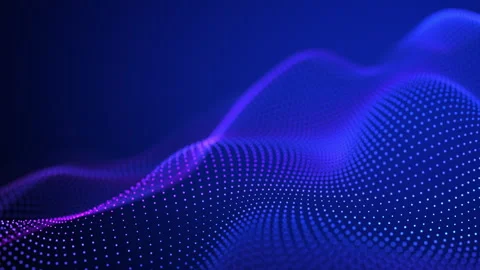 Abstract clean animation of a blue technological wave made of particles. Or.. Stock Footage 324811143