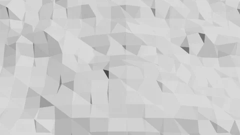 Abstract clean black and white low poly waving 3D surface as trendy background Stock Footage