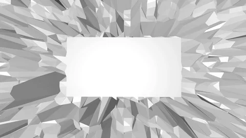 Abstract clean black and white low poly waving 3D surface as math environment Stock Footage 77852337