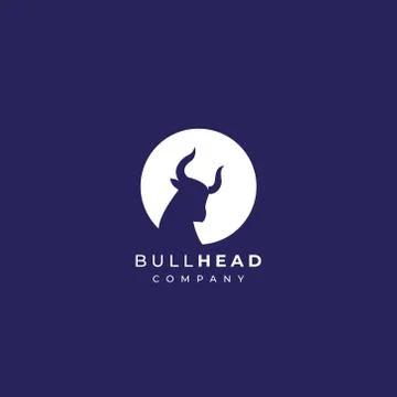 Abstract clean bull head logo design , bull head pictorial logo design Stock Illustration