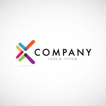 Abstract Clean Letter X Shape Colorful Logo Symbol Icon Stock Illustration