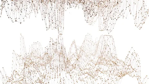Abstract clean orange waving 3D grid or mesh as art environment. Orange Stock Footage