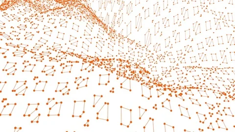 Abstract clean orange waving 3D grid or mesh as elegant pattern environment Stock Footage 77051827