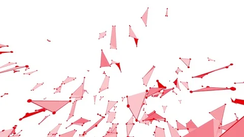 Abstract clean red waving 3D grid or mesh as CG background. Red geometric Stock Footage 76031695