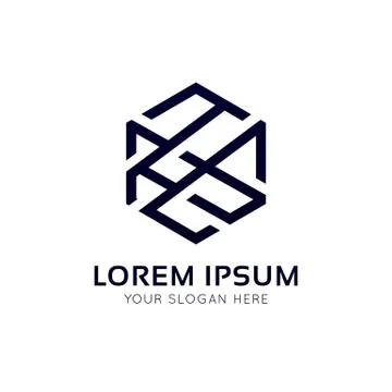 Abstract clean simple hexagon logo vector design Stock Illustration