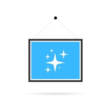 Abstract clean sparkle in frame on the wall Stock Illustration