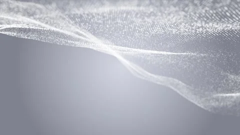 Abstract clean waves of dots move smoothly across a light background, creatin Stock Footage 320555478