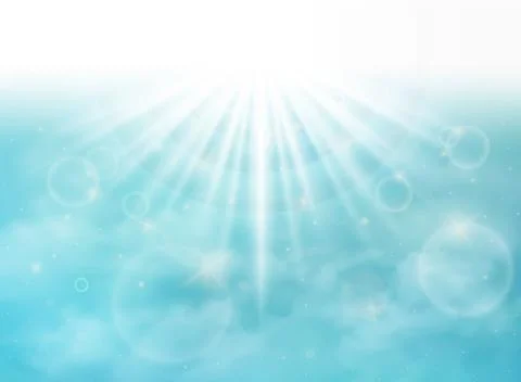 Abstract of clear pattern of clouds with sun light on center background. 스톡 일러스트