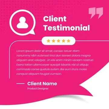 Abstract client testimonial or customer review social media post template Stock Illustration