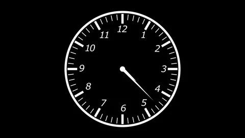 Abstract Clock Animation with Countdown, Clean and Minimalist Clock Timer A.. Stock Footage 308042298