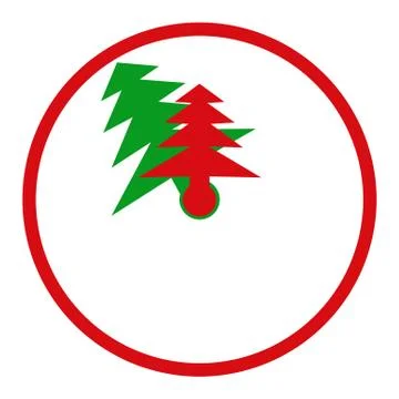 Abstract clock with arrows in the form of fir trees symbolize christmas Stock Illustration