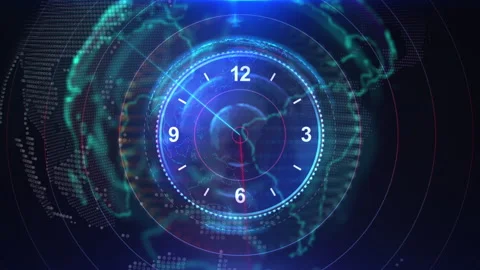 Abstract Clock in blue and green Stock-Footage 240382169