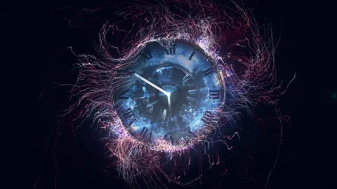 Abstract Clock in blue and purple Stock-Footage 240382546