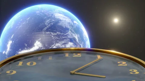 Abstract Clock Earth Background Video stock 263220473