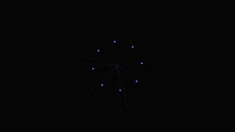 Abstract clock face illuminated by glowing blue dots on a dark background Stock Footage 339617350
