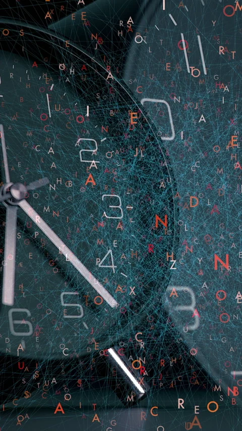 Abstract Clock Faces that Integrate Digital Elements into Innovative Stock Footage 295436572