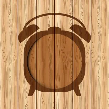 Abstract clock frame on wood background can used for template/web design. Stock Illustration
