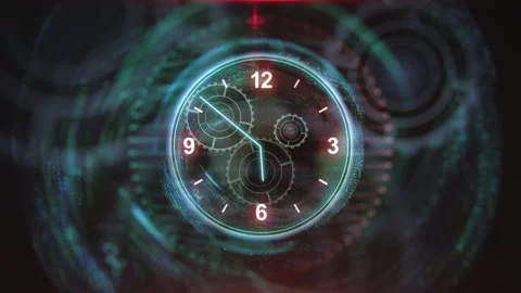 Abstract Clock in green and red Stock-Footage 240381925