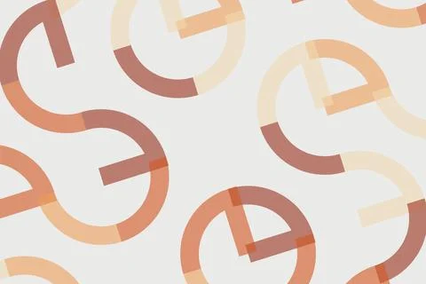 Abstract clock pattern with orange and beige colors Stock Photos