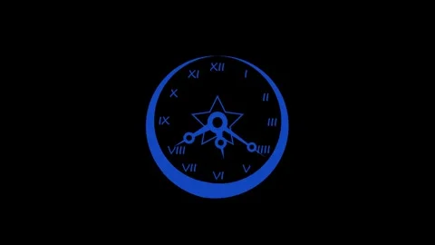 Abstract Clock with Star and Roman Numerals Animation Stock Footage 309886174